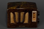 Swirled RCA ‘Tulip Grille’ RC-350 Catalin Radio in Circassian Onyx Brown